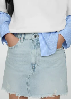 MANGO Spódnice*Minispódniczka dżinsowa z postrzępionym dołem