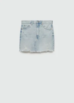 MANGO Spódnice*Minispódniczka dżinsowa z postrzępionym dołem