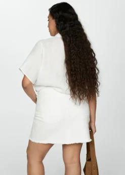 MANGO Spódnice*Minispódniczka dżinsowa z postrzępionym dołem