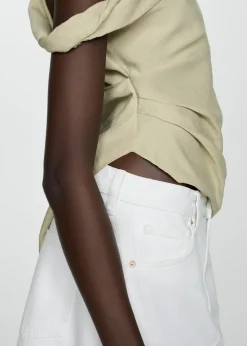 MANGO Spódnice*Minispódniczka dżinsowa z postrzępionym dołem