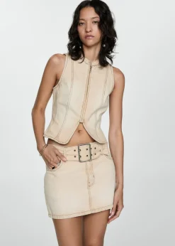 MANGO Spódnice*Minispódniczka dżinsowa z paskiem