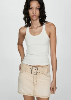 MANGO Spódnice*Minispódniczka dżinsowa z paskiem