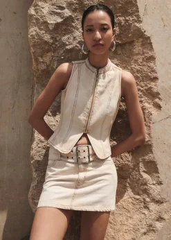 MANGO Spódnice*Minispódniczka dżinsowa z paskiem