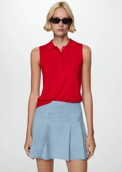 MANGO Spódnice*Minispódniczka dżinsowa z zakładkami