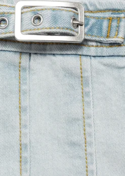 MANGO Spódnice*Minispódniczka dżinsowa z zakładkami