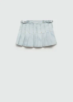 MANGO Spódnice*Minispódniczka dżinsowa z zakładkami