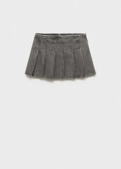 MANGO Spódnice*Minispódniczka dżinsowa z zakładkami