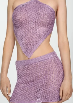 MANGO Spódnice*Minispódniczka z ażurowej dzianiny