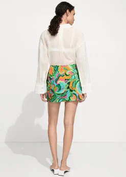 MANGO Spódnice*Minispódniczka z nadrukiem i wiązaniem
