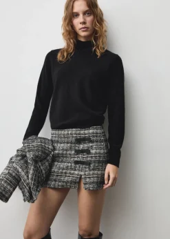 MANGO Spódnice*Minispódniczka z tweedu z kokardami