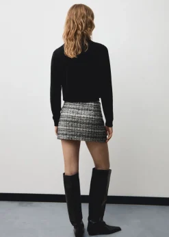 MANGO Spódnice*Minispódniczka z tweedu z kokardami