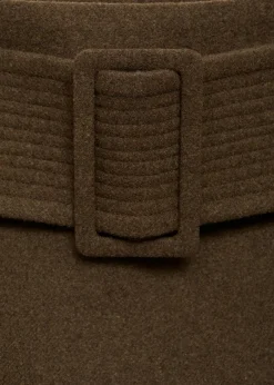 MANGO Spódnice*Minispódniczka z wełny z paskiem