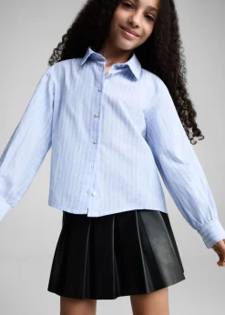 Dzieci MANGO Szorty I Spódnice*Minispódniczka z zakładkami z imitacji skóry