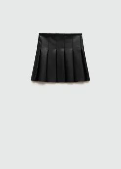 Dzieci MANGO Szorty I Spódnice*Minispódniczka z zakładkami z imitacji skóry