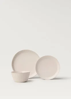 MANGO Zastawa Stołowa|Miski*Miska z kamionki z wypukłym wzorem w fale