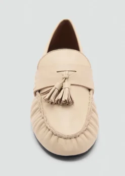 MANGO Buty*Mokasyny skórzane z chwostami