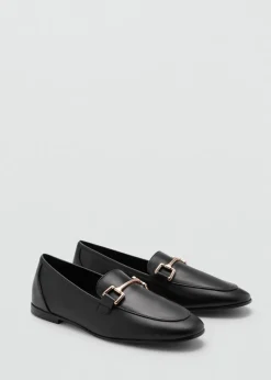 MANGO Buty|Akcesoria Skórzane*Mokasyny skórzane z metalowym elementem