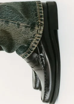 MANGO Skóra|Buty*Mokasyny z ozdobną nakładką ze skóry antic