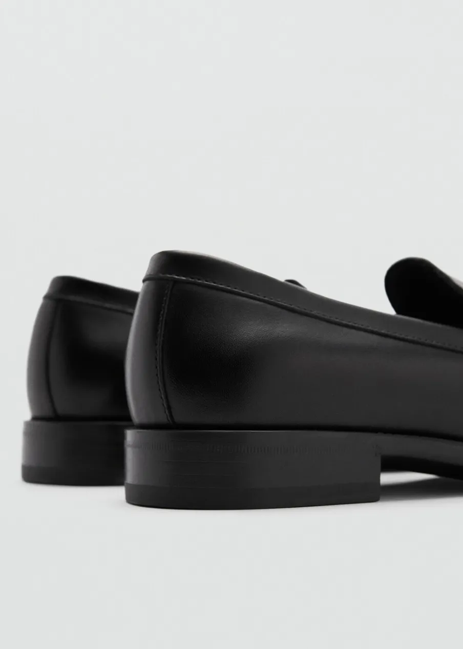 MANGO Skóra|Buty*Mokasyny z ozdobną nakładką ze skóry antic