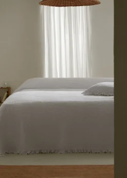 MANGO Narzuty*Narzuta bawełniana z żakardu z falbanką