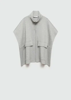 MANGO Kurtki*Narzutka ponczo z kieszeniami z patkami