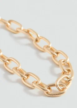 MANGO Biżuteria*Naszyjnik łańcuszek ze splotem kłosowym