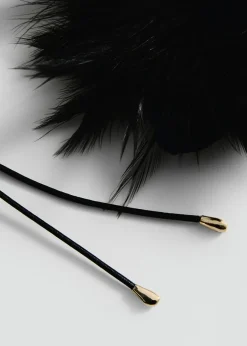 MANGO Biżuteria*Naszyjnik choker ze sznurka z piórami