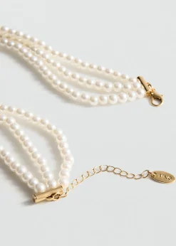 MANGO Biżuteria*Naszyjnik z pereł z ćwiekami