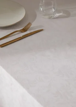 MANGO Obrusy*Obrus bawełniany z żakardowym wzorem w kwiaty 170 x 170 cm