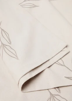 MANGO Obrusy*Obrus bawełniany z haftem w liście 170 x 250 cm