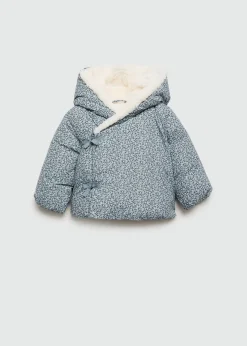Dzieci MANGO Płaszcze|Płaszcze I Kurtki*Ocieplana kurtka z nadrukiem w kwiaty i futerkiem