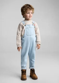 Dzieci MANGO Dżinsy*Ogrodniczki dżinsowe z prostymi nogawkami