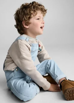 Dzieci MANGO Dżinsy*Ogrodniczki dżinsowe z prostymi nogawkami