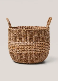 MANGO Kosze Do Sypialni|Kosze Do Salonu*Okrągły koszyk z naturalnych włókien 36 x 25 cm