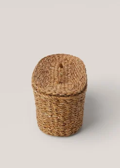 MANGO Kosze Do Sypialni|Kosze Do Salonu*Owalny koszyk z naturalnych włókien 16 x 29 cm