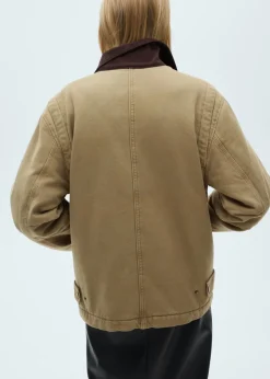 MANGO Płaszcze|Kurtki*Parka z kontrastowym kołnierzem i kieszeniami