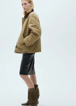 MANGO Płaszcze|Kurtki*Parka z kontrastowym kołnierzem i kieszeniami