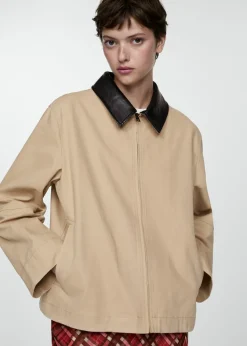 MANGO Kurtki*Parka z kontrastowym kołnierzem