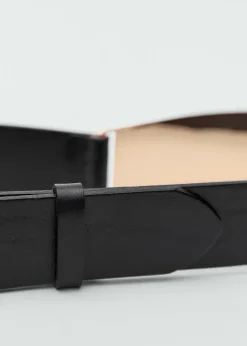 MANGO Paski|Akcesoria Skórzane*Pasek skórzany maxi z metalowym elementem