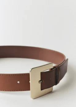 MANGO Paski|Akcesoria Skórzane*Pasek skórzany z dużą klamrą