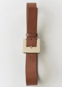 MANGO Paski|Akcesoria Skórzane*Pasek skórzany z dużą klamrą