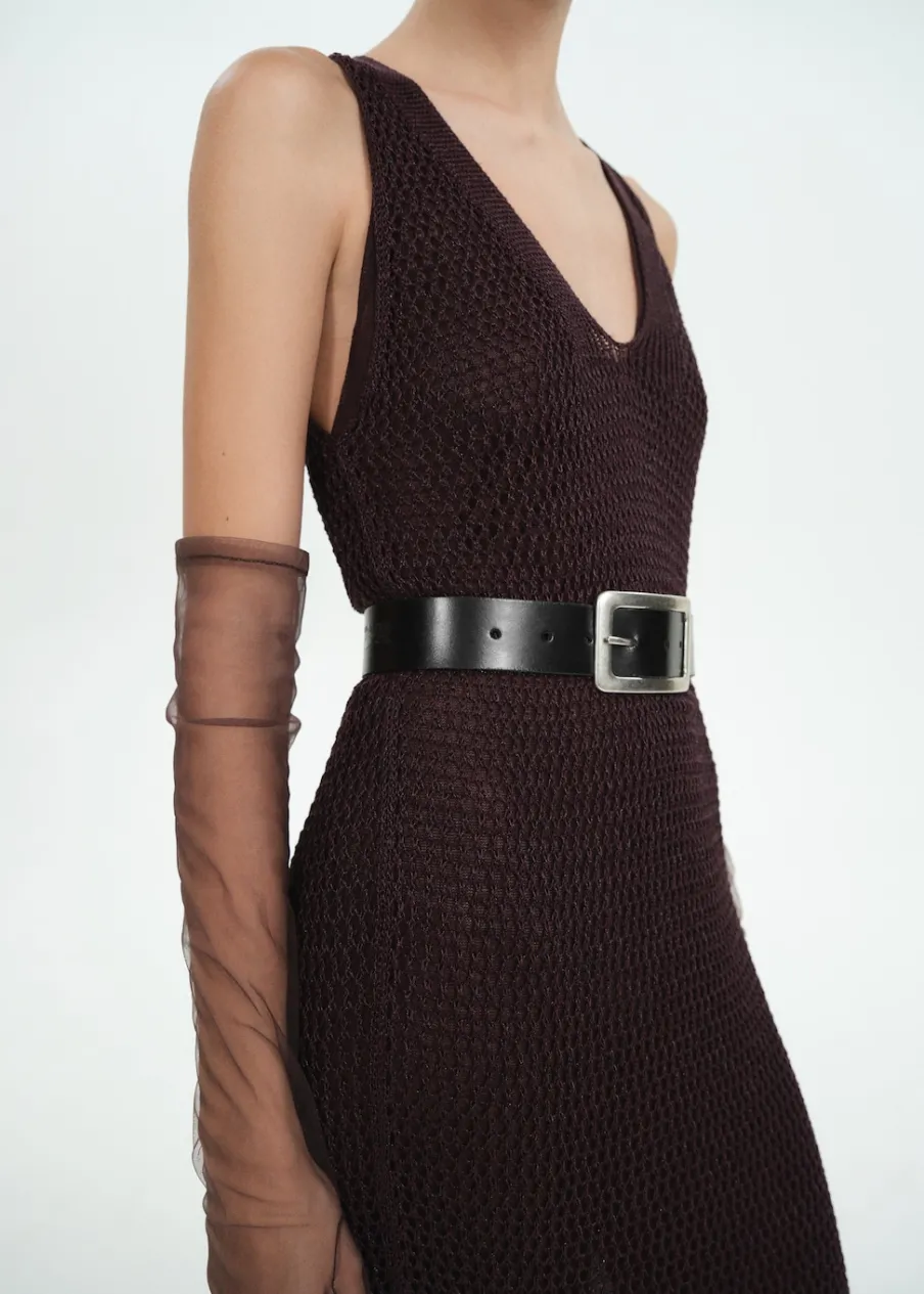 MANGO Paski|Akcesoria Skórzane*Pasek skórzany z kwadratową klamrą