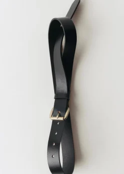 MANGO Paski|Akcesoria Skórzane*Pasek skórzany z kwadratową klamrą