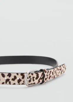 MANGO Paski*Pasek skórzany ze zwierzęcym wzorem