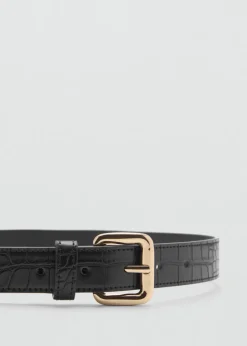 MANGO Paski*Pasek z efektem krokodylej skóry