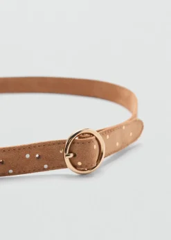 Dzieci MANGO Więcej Akcesoriów*Pasek ze skóry w groszki