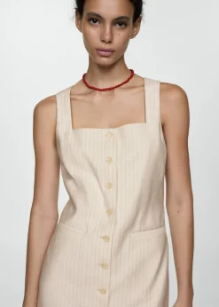 MANGO Sukienki I Kombinezony*Pasiasta sukienka z wiązaniem