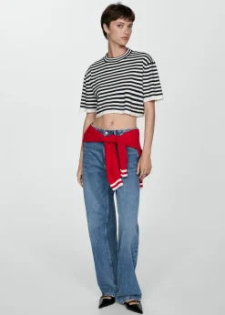 MANGO Swetry I Kardigany|Koszulki*Pasiasty sweter crop