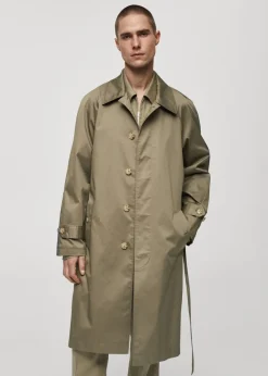 MANGO Płaszcze|Trencze*Płaszcz bawełniany z paskiem