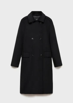MANGO Płaszcze*Płaszcz dwurzędowy z mieszanki wełny